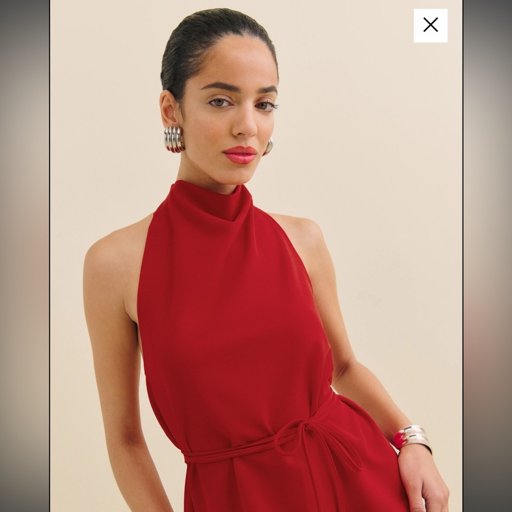Reformation Ketra Knit Red Halter Top, size small